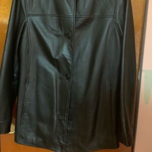 GENUINE LAMBSKIN WOMENS LEATHER JACKET WITH SIDE SEAM POCKETS M
